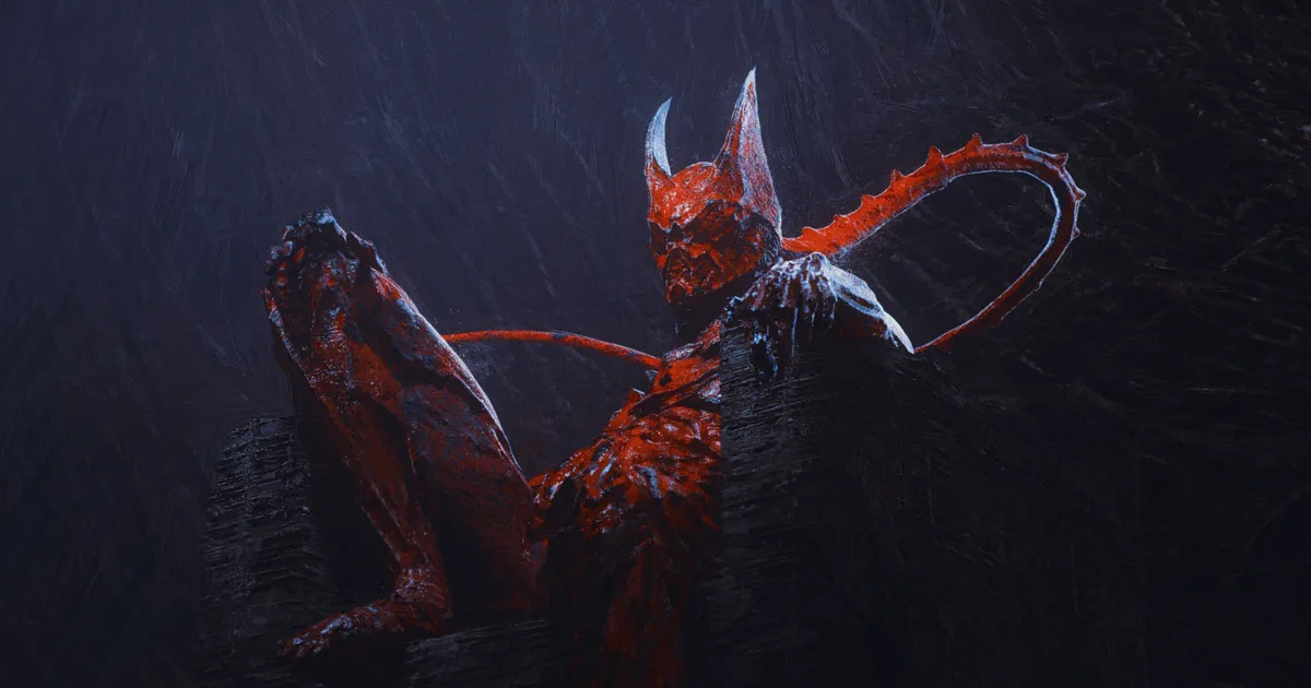 Ex Tenebris - dark fantasy creature illustration by Ash Thorp