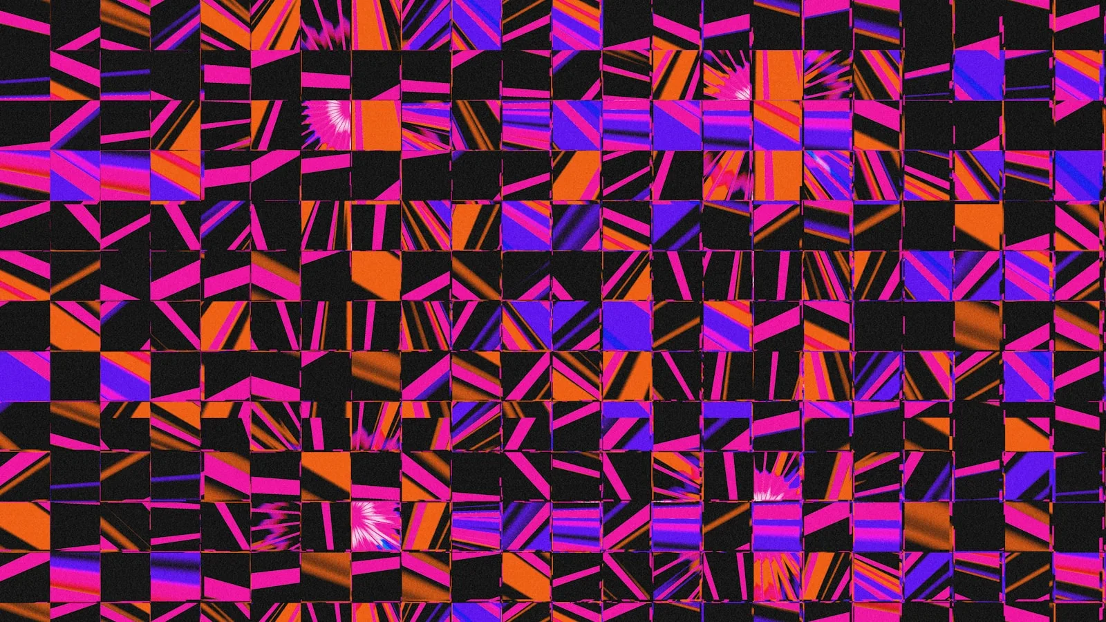 Abstract colorful squares in a geometric grid representing modular Figma component systems
