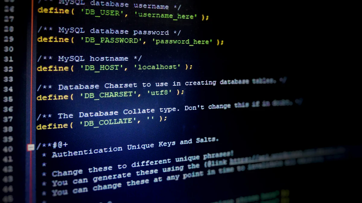 Colorful JavaScript animation code on a dark monitor representing GSAP in a developer workspace