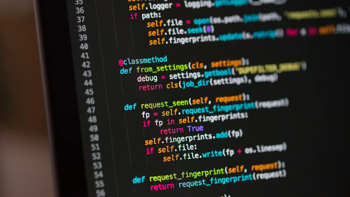 Computer screen showing lines of CSS code in a code editor
