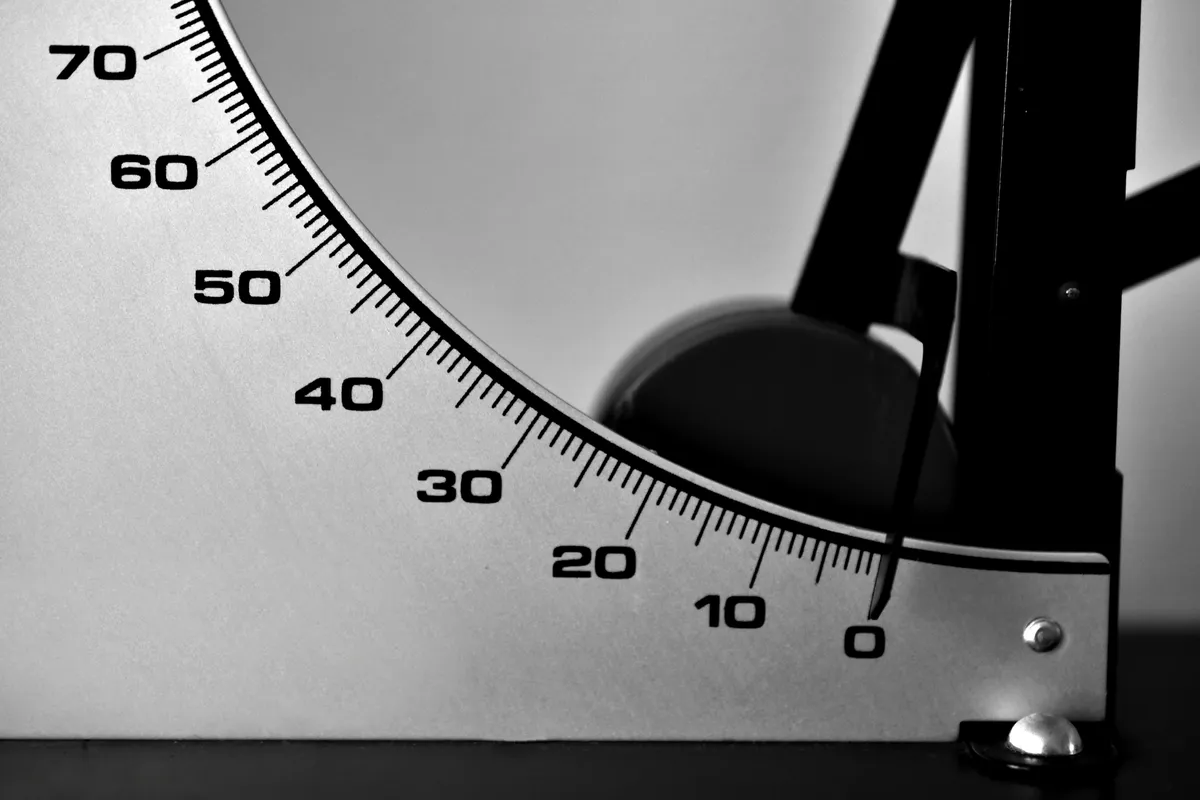 A metric scale marked out in fine, even increments