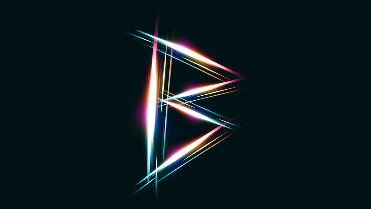 Geometric lowercase letter b constructed from clean intersecting lines