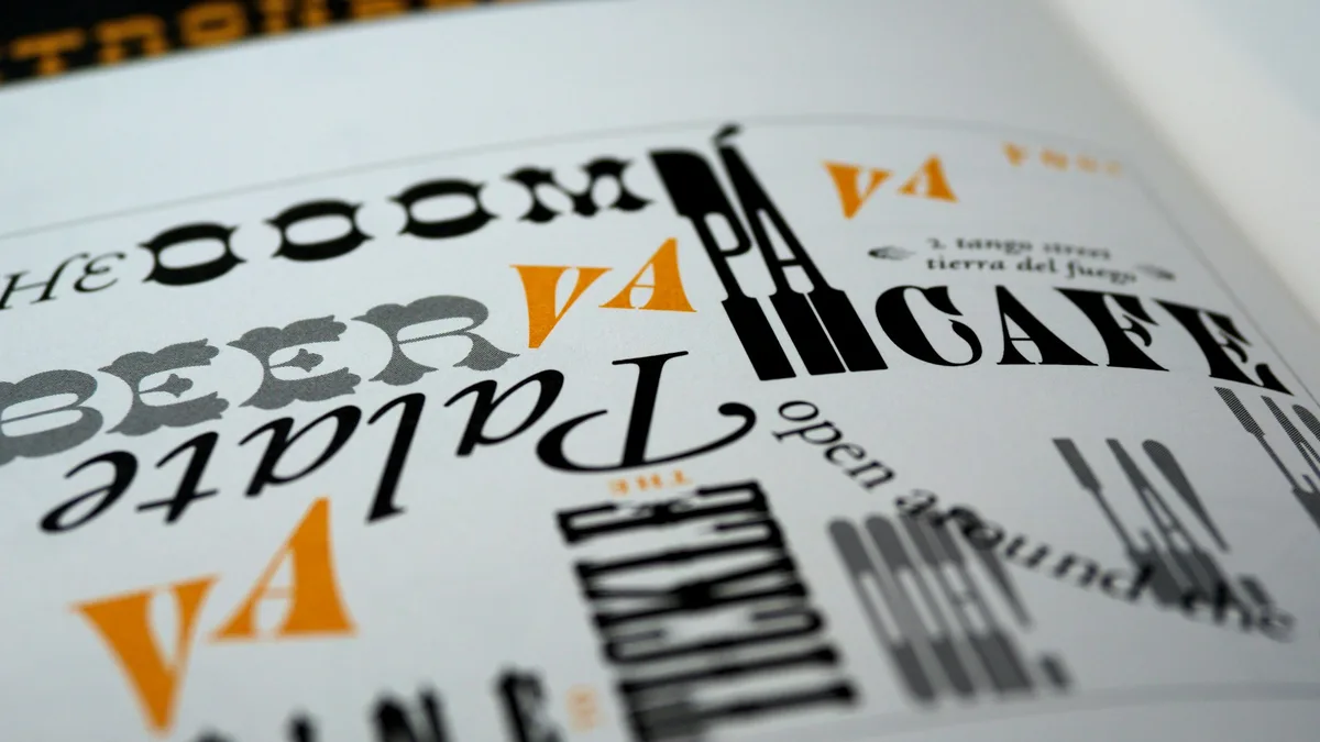 Close-up of printed text showing letterforms and character spacing